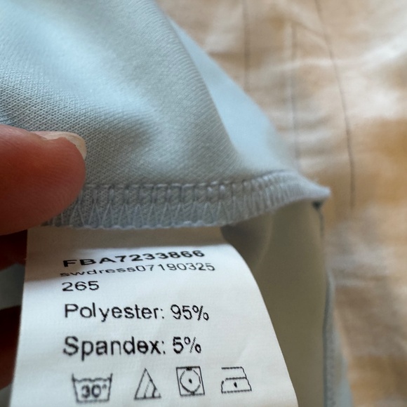 Boutique Style Baby Blue Scallop Dress XS Fit & Flare Structured - Picture 6 of 6